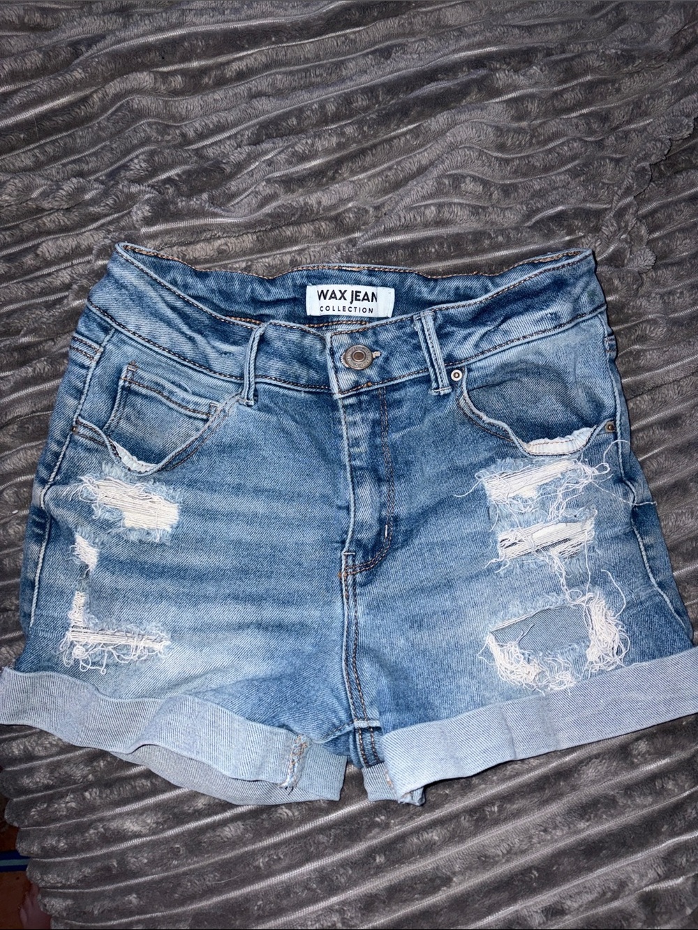 Bluenotes Light Blue Distressed Denim Shorts